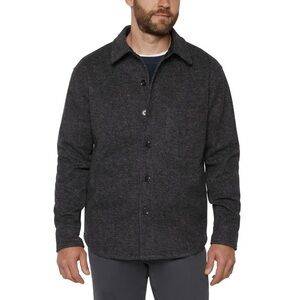Men’s Banana Republic  Black Herringbone Shacket Bonded Shirt Jacket Small